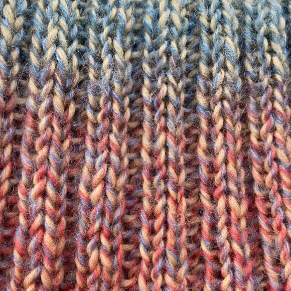 Beautiful Pink and Blue Ombre Knit Scarf - Picture 2 of 5